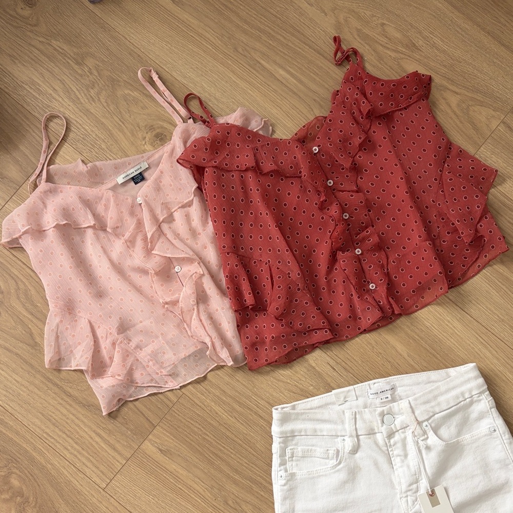 American Eagle Ruffle Tank Tops NWOT